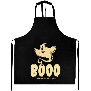 Discover BOOO Fright Night Fun Ghost Halloween Aprons