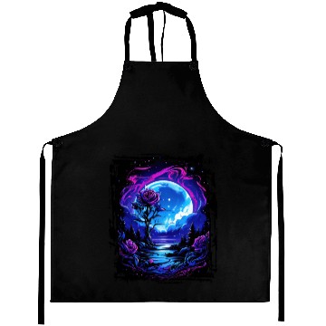 Discover Dreamlike moonlight and a magical rose Aprons