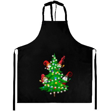 Discover Christmas Gnomes Funny Tree Holiday Aprons