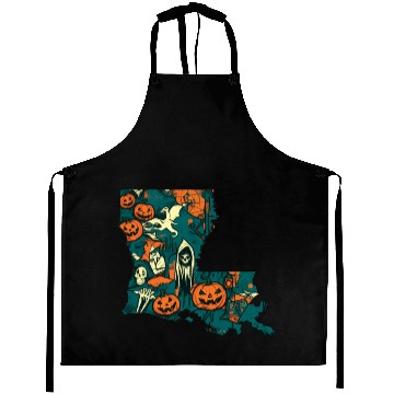 Discover Louisiana USA Halloween Aprons