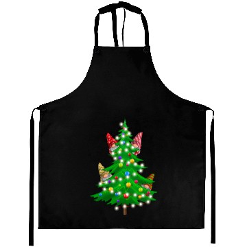 Discover Christmas Gnomes Funny Tree Holiday Aprons
