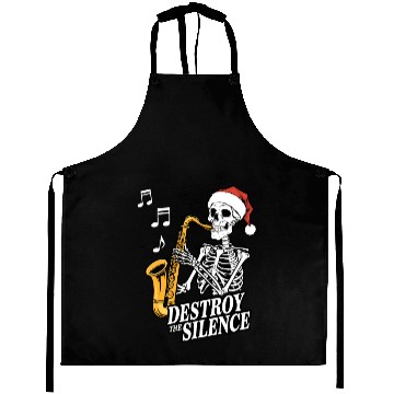 Discover Skeleton Saxophone Destroy the Silence Music Aprons