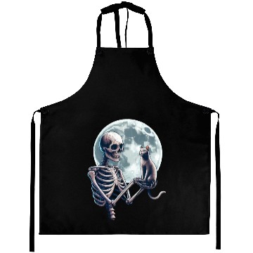 Discover Skeleton Cat Halloween Aprons
