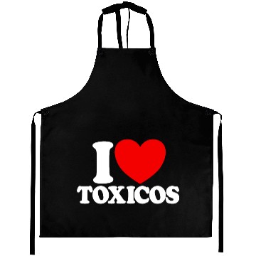 Discover I Love Toxicos Red Heart Toxic Latino Women's Aprons