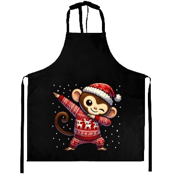 Discover Christmas Monkey Lover Ape Funny Monkey Ugly Aprons