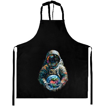 Discover An astronaut holds the planet in his hands Aprons