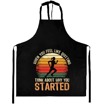 Discover Motivational Runner Vintage Think About Running Aprons