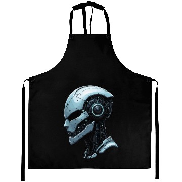 Discover Cybernetic Futuristic Robot Head Aprons