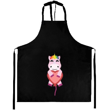 Discover Unicorn with a Heart Balloon Aprons