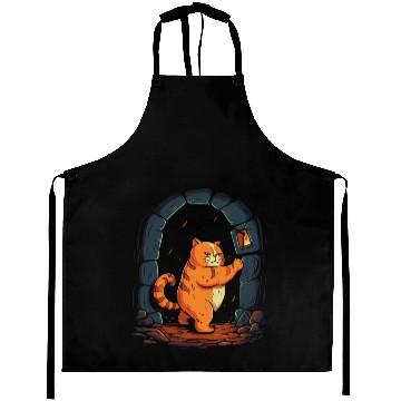 Discover Funny Chubby Red Dungeon Cat Aprons