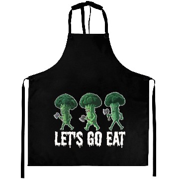 Discover Let's Go Eat Broccoli Attack Aprons