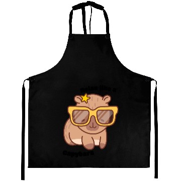 Discover Chill Capybara Vibes Aprons