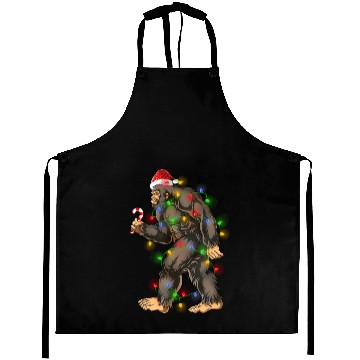 Discover Bigfoot Sasquatch Yeti Candy Cane Christmas Aprons