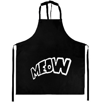 Discover Funny Meow Cat Cartoon Text Quote Comic Letters Aprons