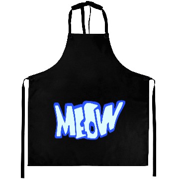 Discover Funny Meow Cat Cartoon Text Quote Comic Letters Aprons