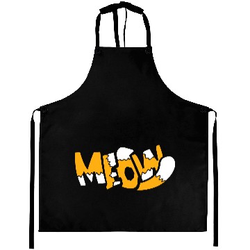 Discover Funny Meow Cat Cartoon Text Quote Comic Letters Aprons