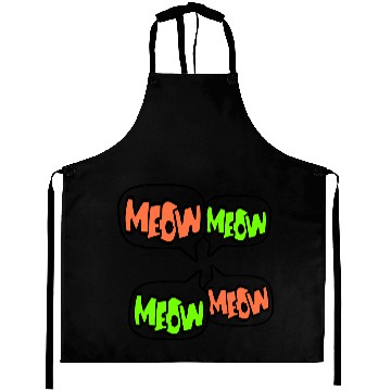 Discover Meow Cat Speech Bubble Cartoon Text Quote Comic Aprons