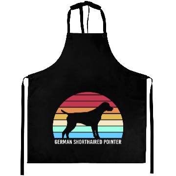 Discover Retro German Shorthaired Pointer Dog Silhouette Aprons