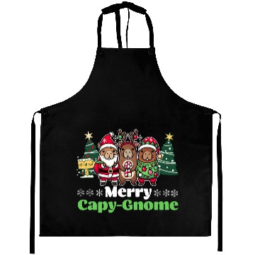 Discover Merry Cap-Gnome Capybara Christmas Aprons