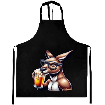 Discover Kangaroo with Glasses Drinking Beer Aprons