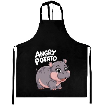Discover Moo Deng Angry Potato Hippo Fun Aprons