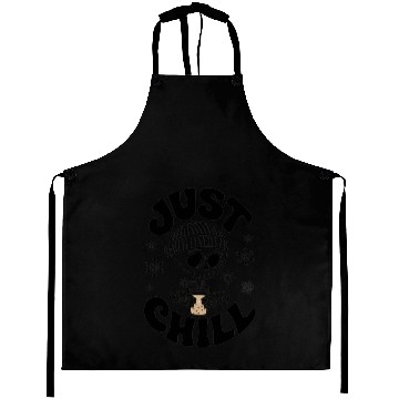 Discover Cute Just Chill Skull Winter Season Lovers Aprons