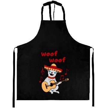 Discover Funny Chihuahua Playing a Guitar Aprons