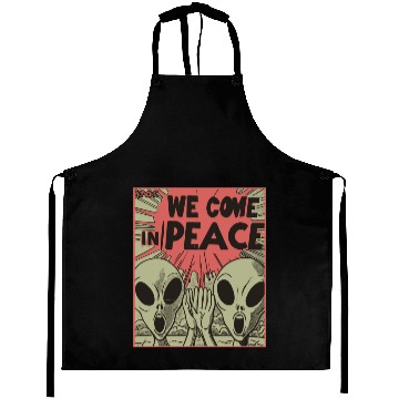 Discover Vintage Alien Invasion in Peace Aprons