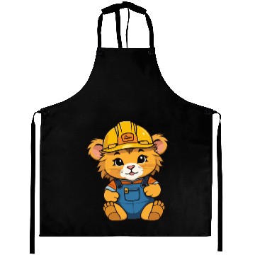 Discover baby lion as construction worker Aprons
