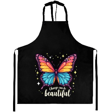 Discover Beautiful Change Butterfly Design Aprons