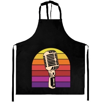 Discover Vintage Microphone Retro Sunset Aprons