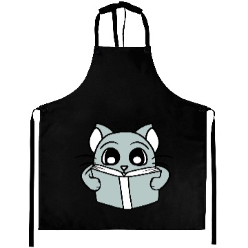 Discover Nerd Cat Reads Novel Book School Reading Learning Aprons