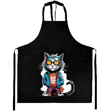 Discover Punk Bad Cat with Sunglasses Aprons
