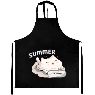 Discover Pixel Summer Melting Cat Aprons