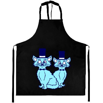 Discover 2 Sir Cats Mr. Top Hat Two Monocle Team Friends Aprons