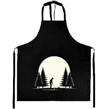 Discover Monochrome Golf Scene – Player Amongst Pine Trees Aprons