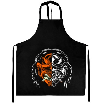 Discover Dual Oni Demon Mask Ninja Samurai Aprons