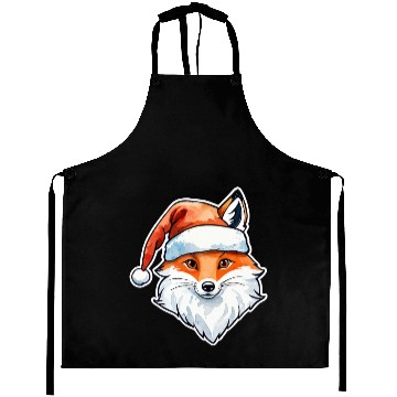 Discover Fox Christmas Watercolor Aprons