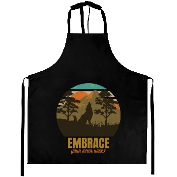 Discover Embrace Your Inner Wolf Aprons