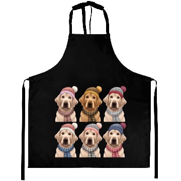 Discover Winter Golden Retriever Aprons