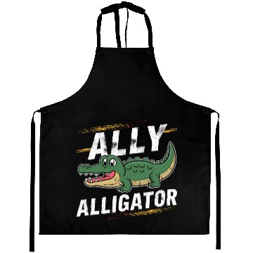 Discover Funny Reptile Pride Month LGBT Ally Cute Alligator Aprons