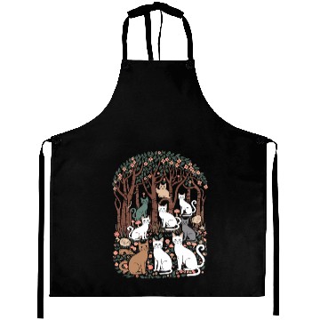 Discover Cottagecore Cats in enchanting Forest Aprons