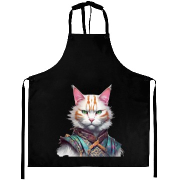 Discover Samurai Cat Guardian Aprons
