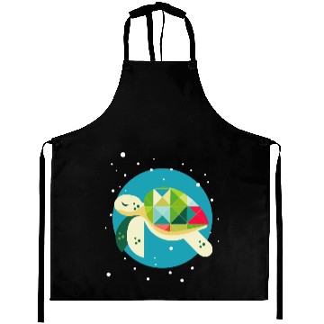 Discover cute turtle - creative underwater world Aprons