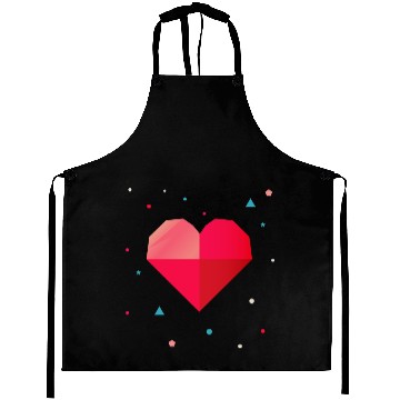 Discover Geometric heart - modern & colorful design Aprons