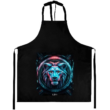Discover Zodiac sign Leo in cyberpunk era Future Aprons