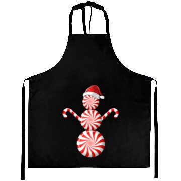 Discover Funny Christmas Aprons Peppermint Candy Snowman