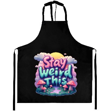 Discover Stay Weird this Typography Aprons