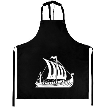 Discover Dragon Boat With Sail Viking Style Design Aprons