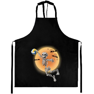 Discover Volleyball Skeleton Volleyball Player Halloween Aprons